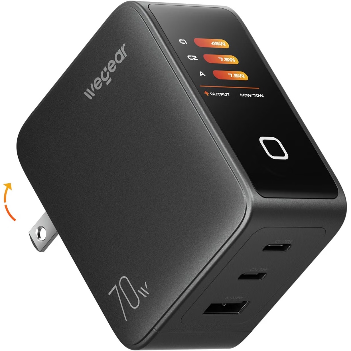 wegear 70W GaN USB-C Charger Block for $22.49 Shipped
