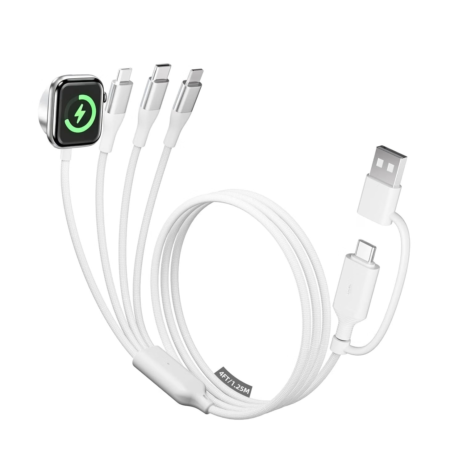 A-Pce 4-in-2 Multi Charging Cable with AppleWatch Charger for $4.19