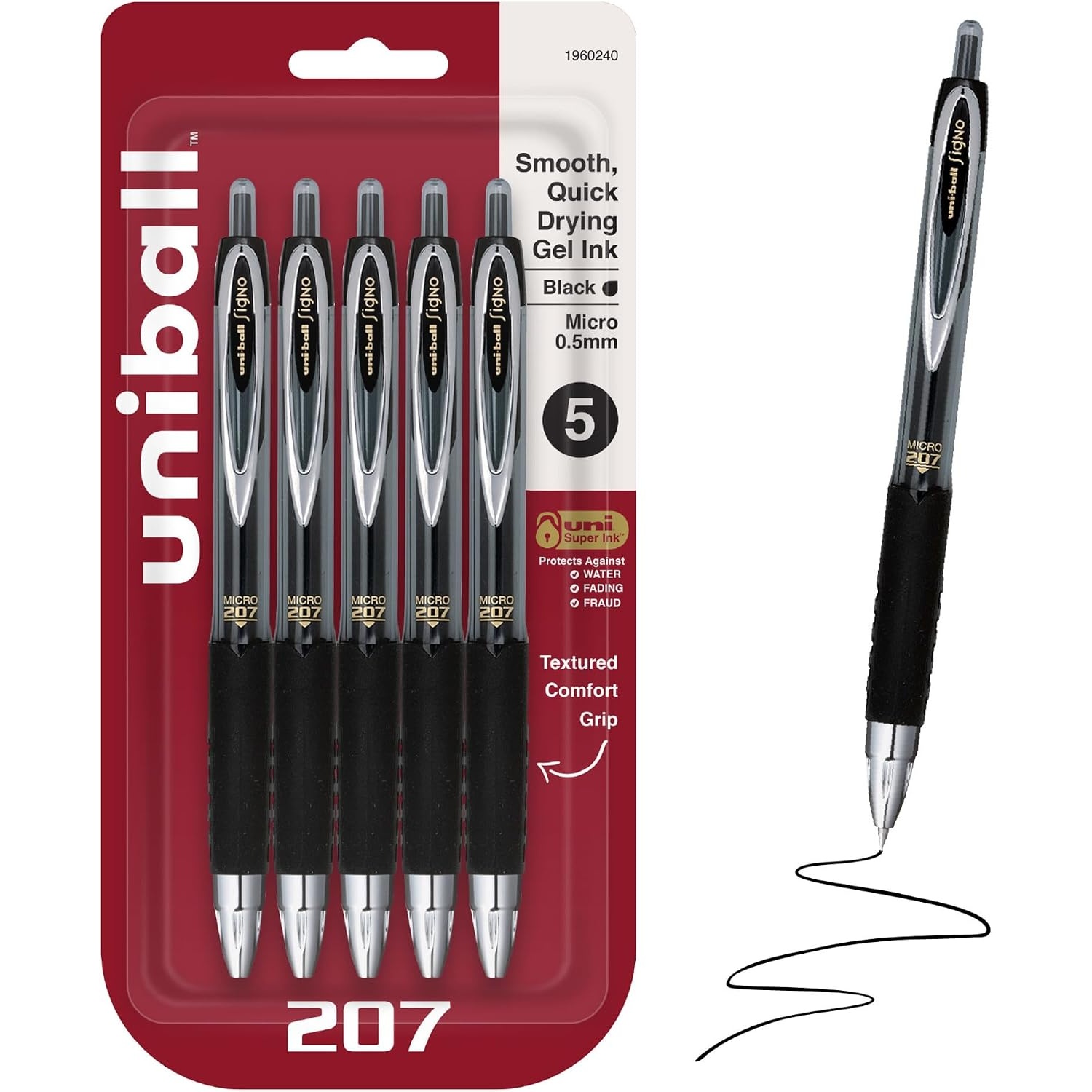 uniball 207 Gel Pens 5 Pack for $3.60