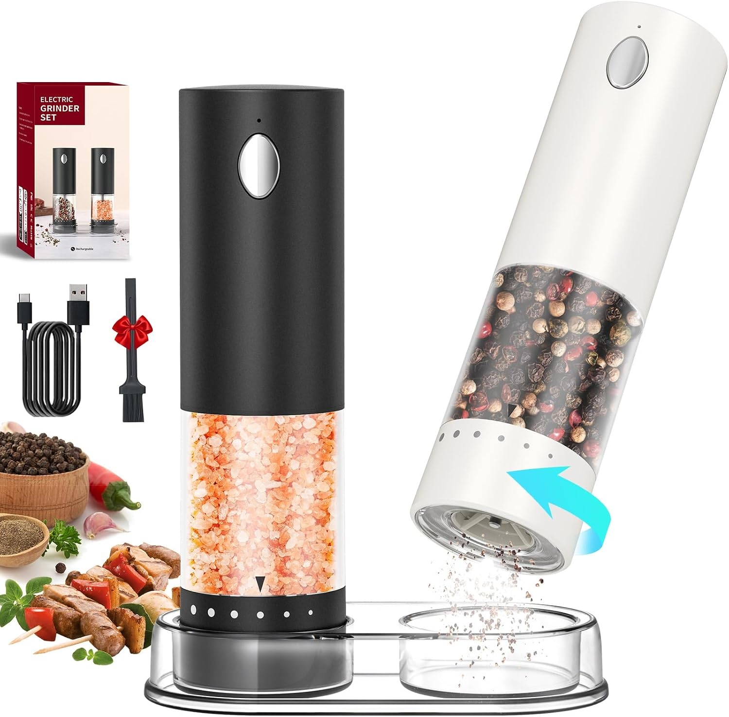 Circle Joy Electric Salt and Pepper Grinder Set for $9.99