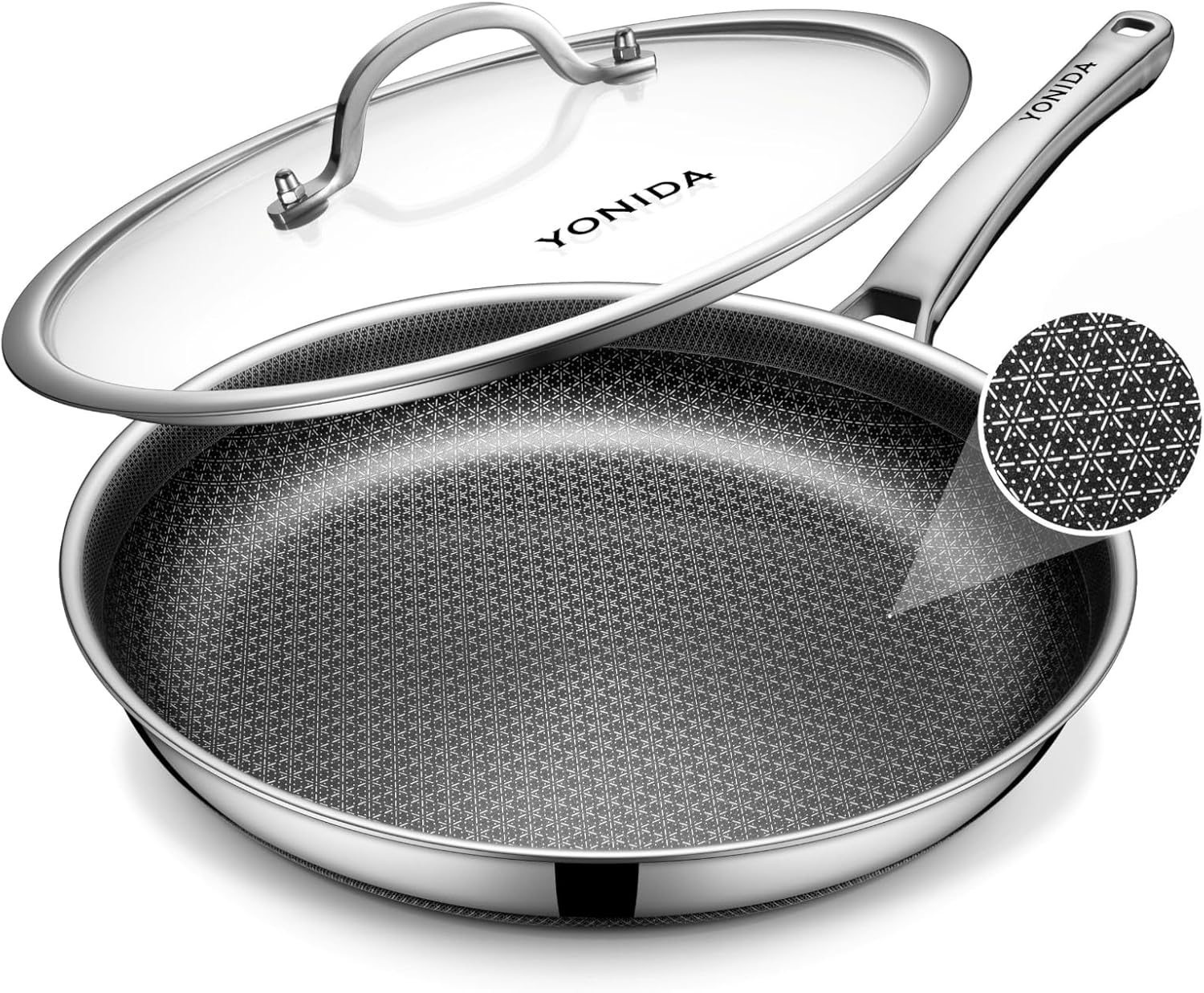 Yonida 12in Non Stick Frying Pan with Lid for $23.99 Shipped