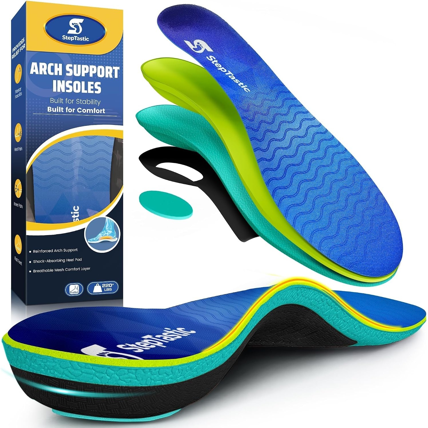 StepTastic High Arch Support Shoe Inserts for $11.98