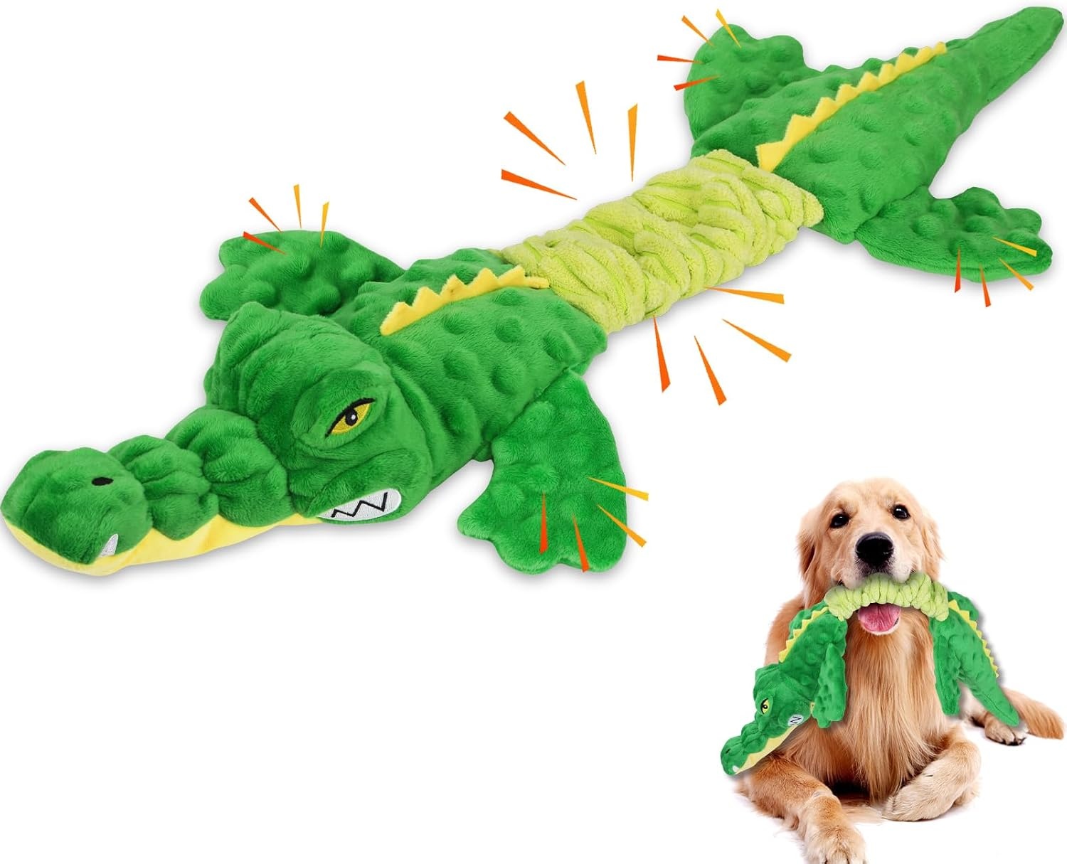 Letsmeet Large Squeaky Alligator Dog Toy for $5.99