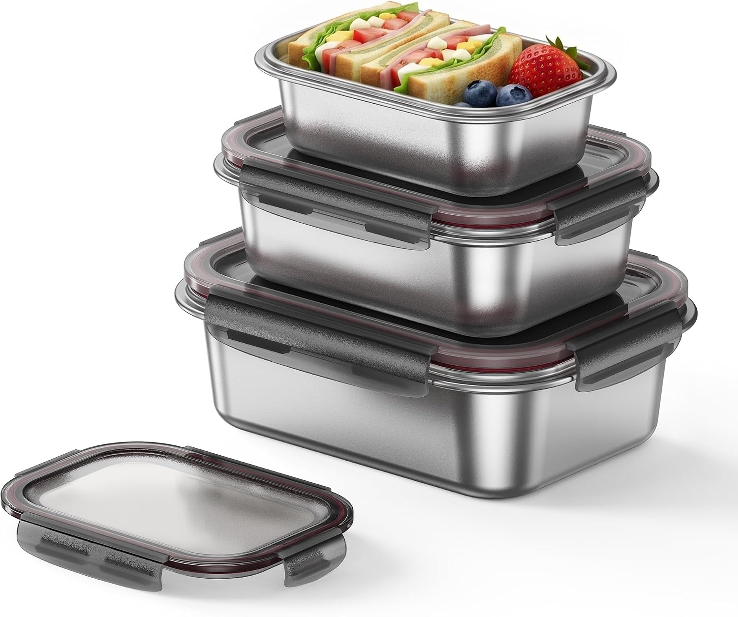 Genicook 3 Set Stainless Steel Sandwich Containers for $17.99