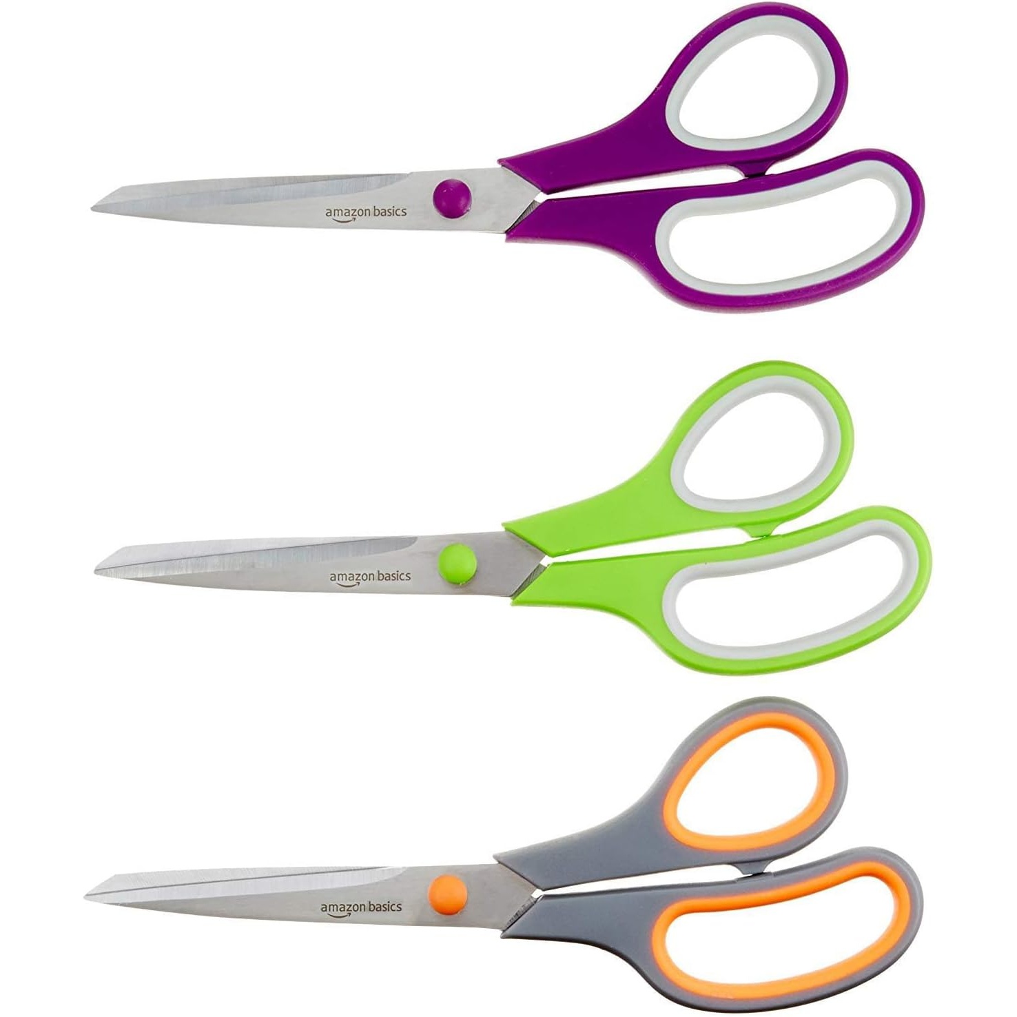 Amazon Basics Multipurpose Stainless Steel Scissors 3 Pack for $7.55