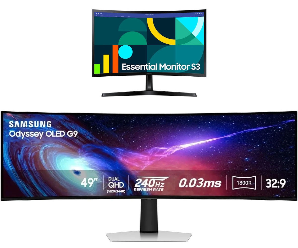 Samsung 49in Odyssey OLED G95C Monitor + 24in Monitor for $629.99 Shipped