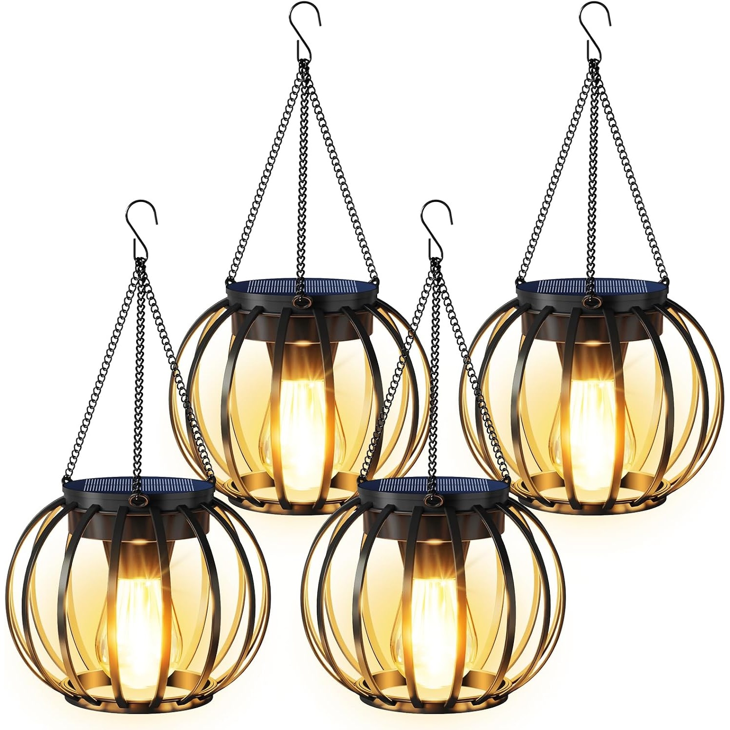 Aounq Solar Hanging Lanterns 4 Pack for $24.99 Shipped