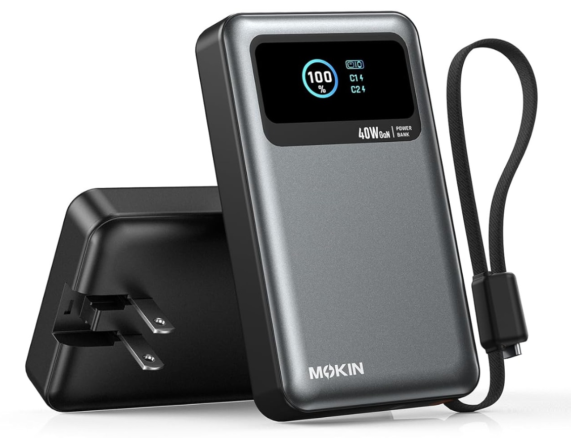Mokin 10000mAh 40w USB-C Power Bank Charger for $13.49