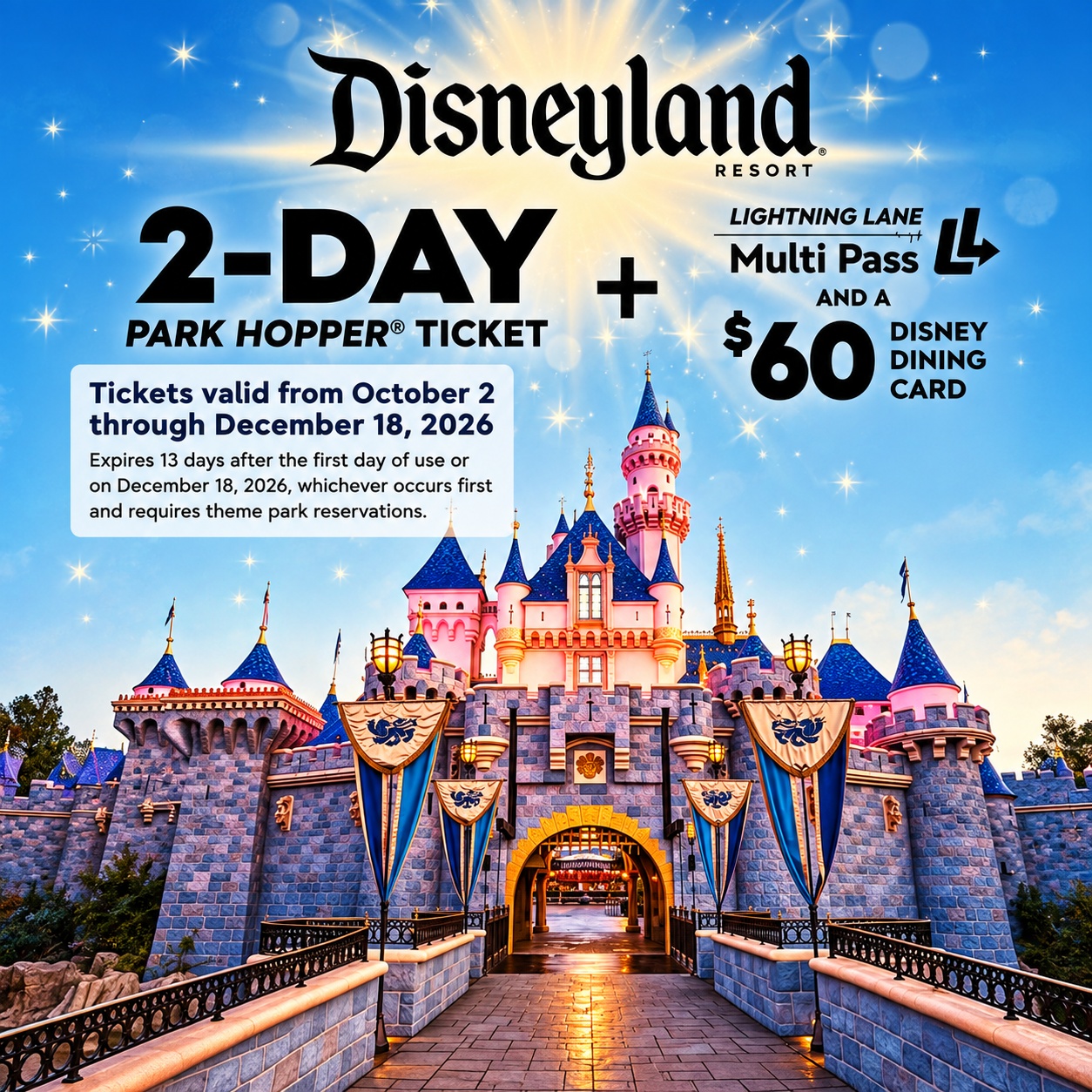 Disneyland 2-Day Park Hopper Ticket Costco Deal for $329.99