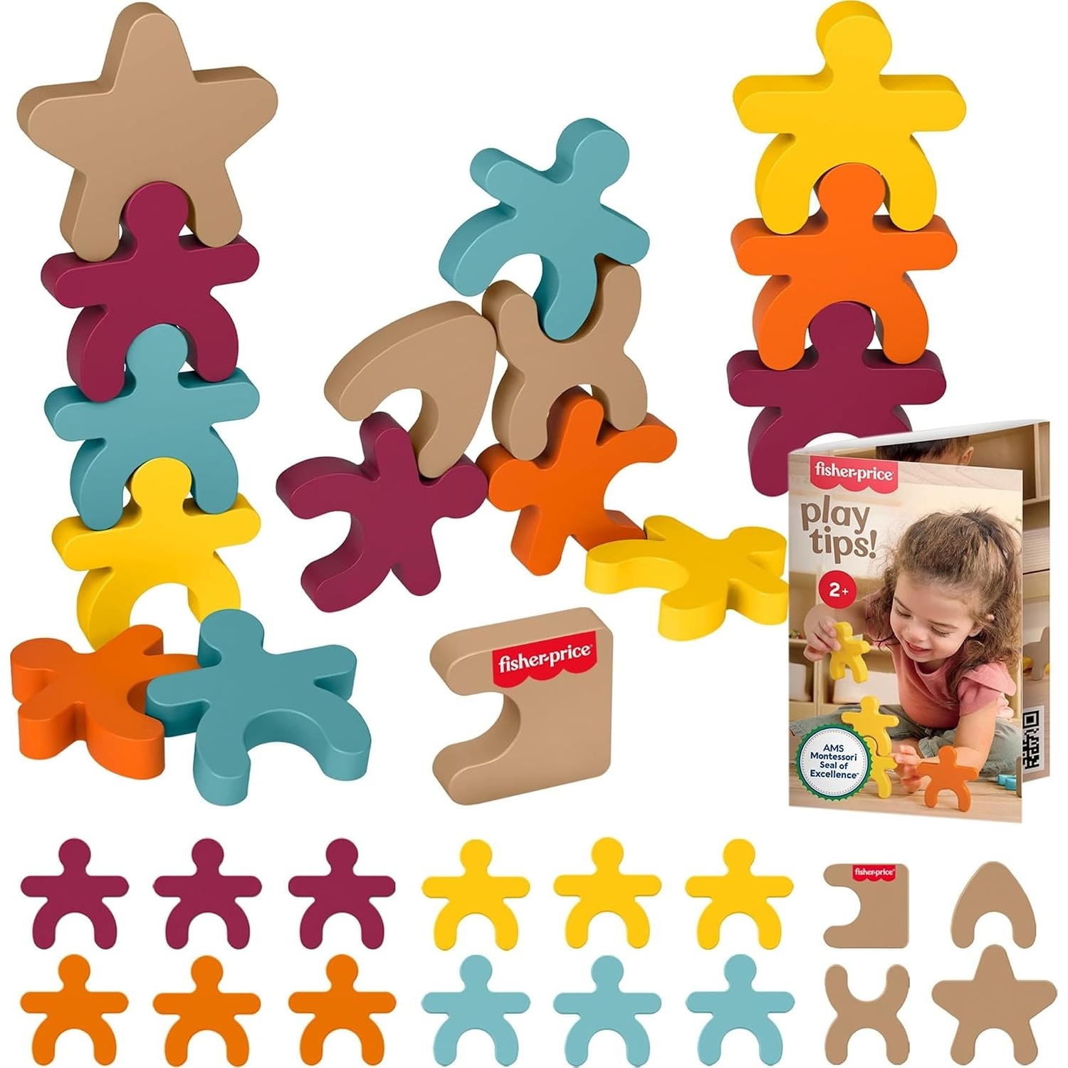 Fisher-Price Wood Montessori Stacking Shapes Learning Activity for $4.99