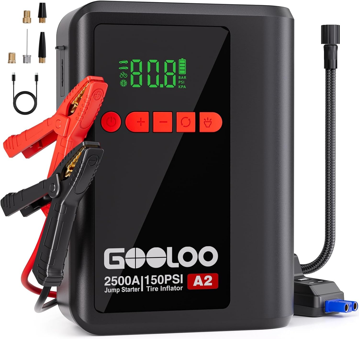 Gooloo A2 Jump Starter with Air Compressor for $32.49 Shipped
