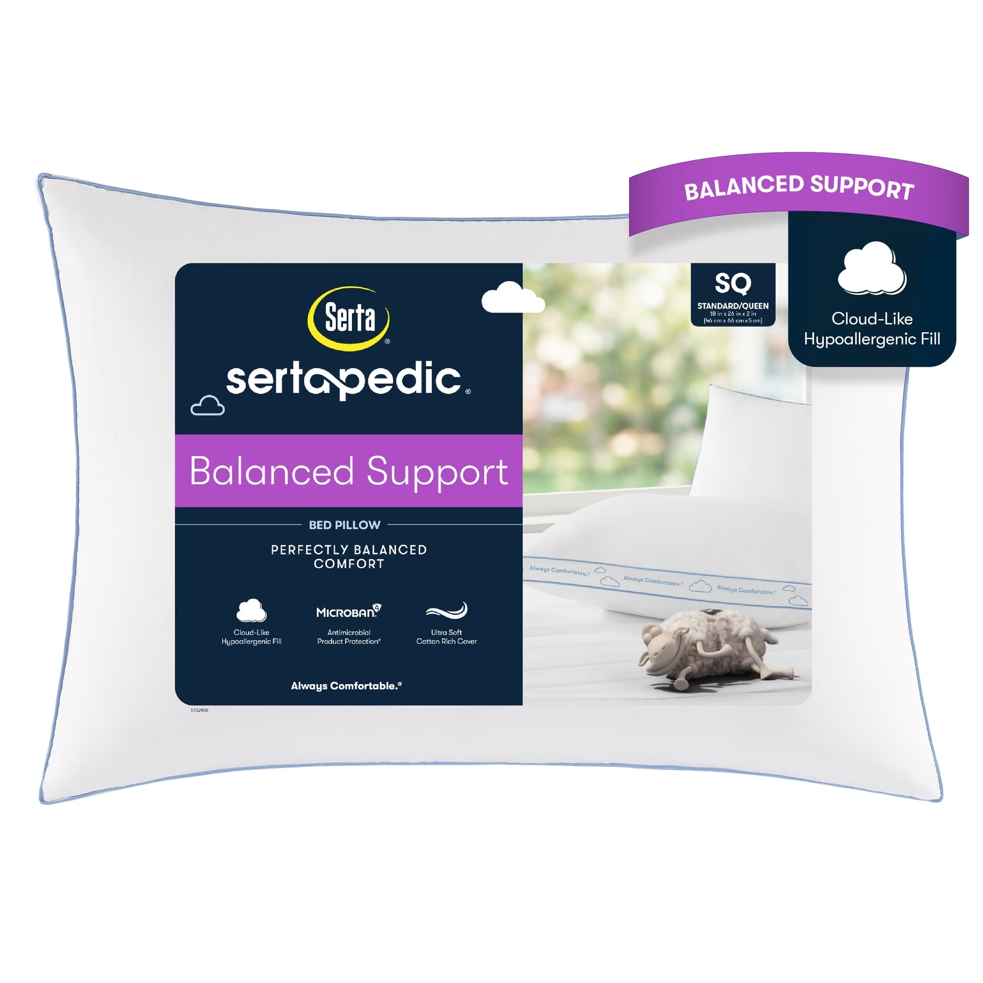 Sertapedic Balanced Support Bed Pillow for $5.88