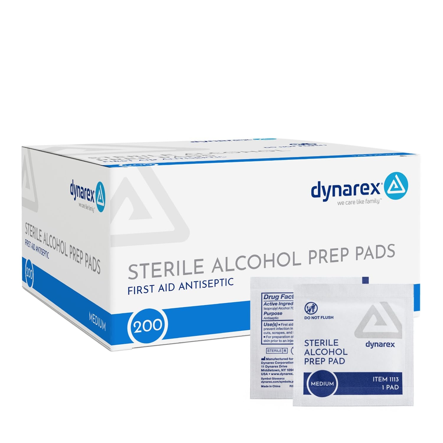 Dynarex Alcohol Prep Pads 200 Pack for $2.45