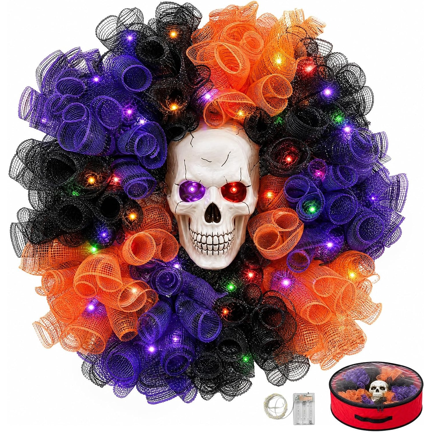 Wizcave 24in Halloween Wreath with Skull for $12.59
