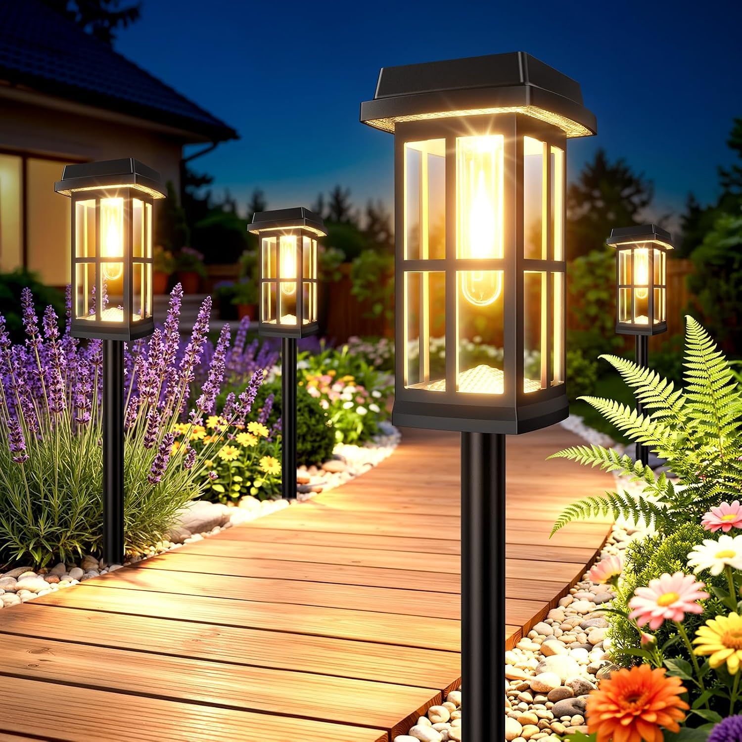 Solar Pathway Lights Outdoor Ahaorigin 8 Pack for $24.49 Shipped