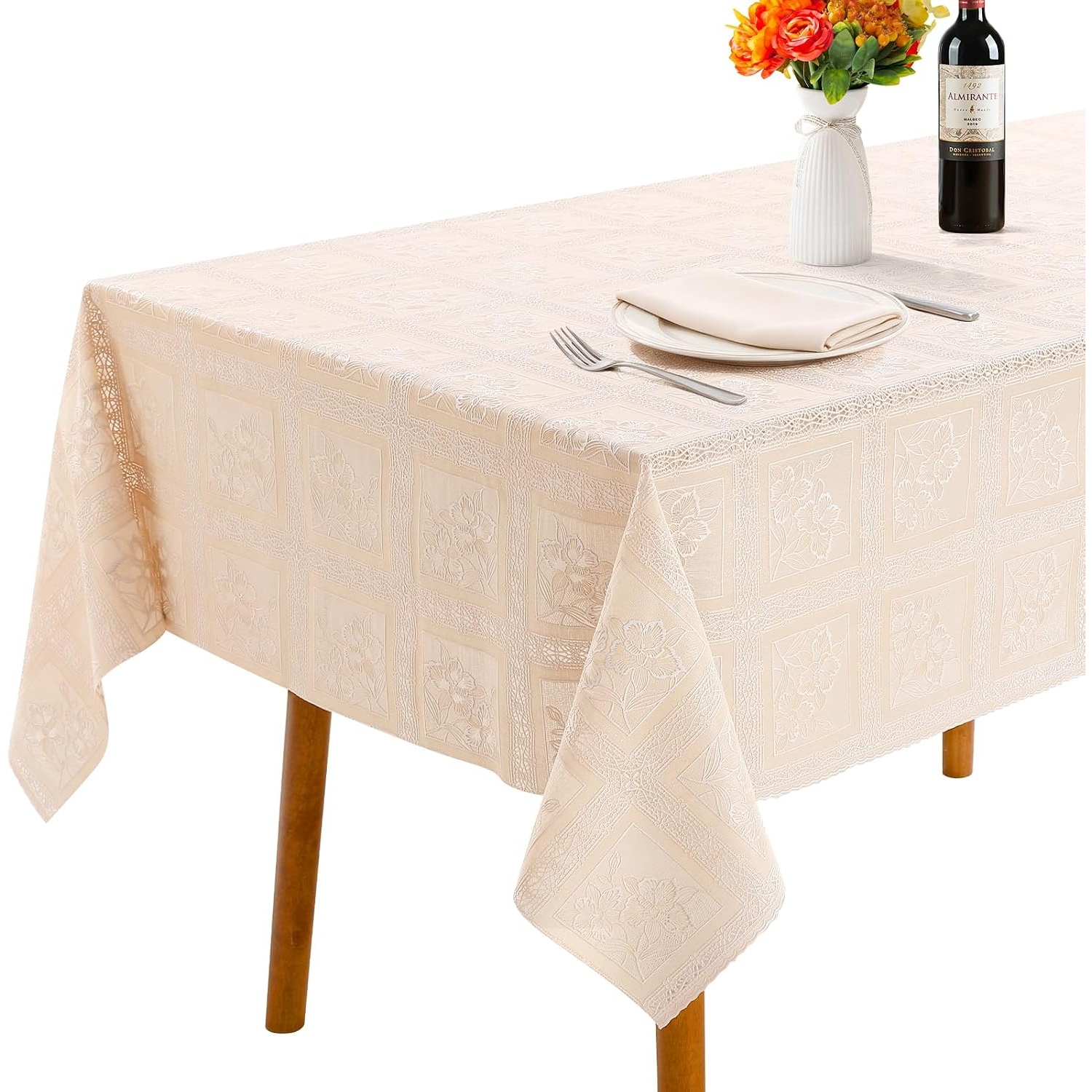 Waterproof Heavy Duty PVC Vinyl Rectangle Tablecloth for $5.59
