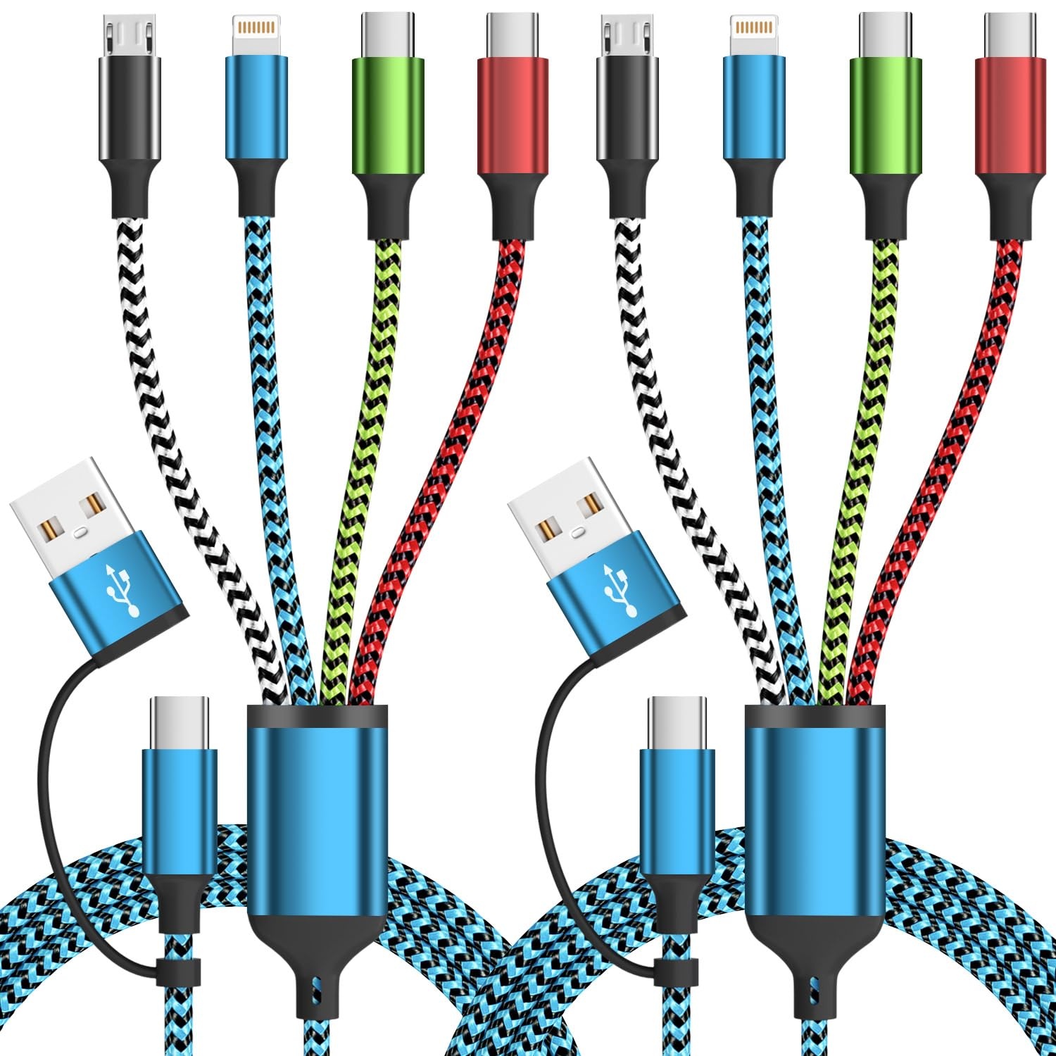 4-in-2 Multi Charging USB Cable 2 Pack for $6.99