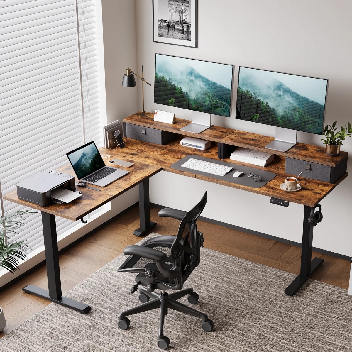 Agilestic 63in L Shaped Electric Standing Desk for $178.76 Shipped