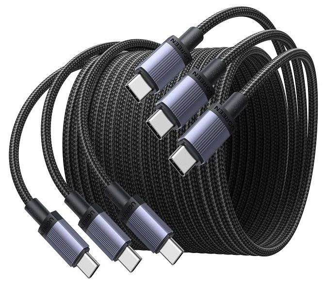 Ugreen 240w 6.6ft USB-C Cable 3 Pack for $18.98