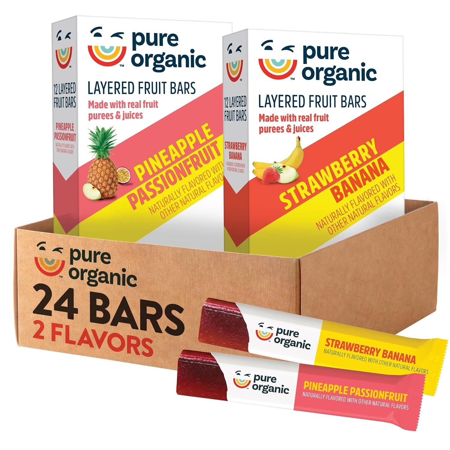 Pure Organic Layered Fruit Bars 24 Pack for $11.39