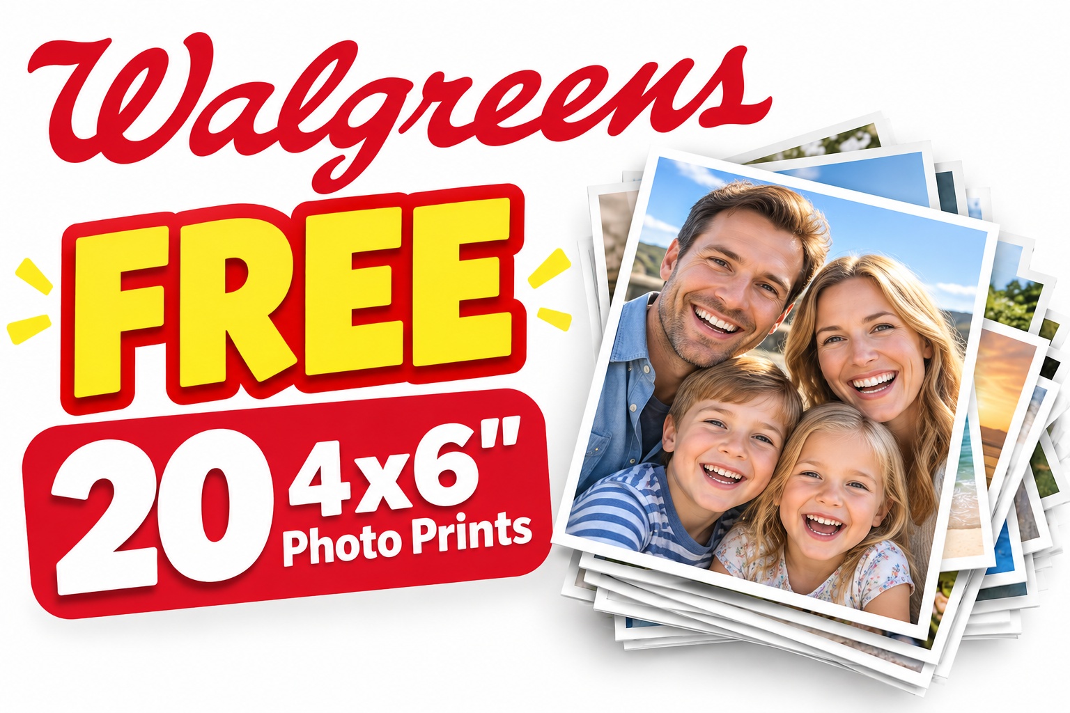 Free 20 Photo 4x6 Prints from Walgreens from 1-3pm ET Today 10/14 Only