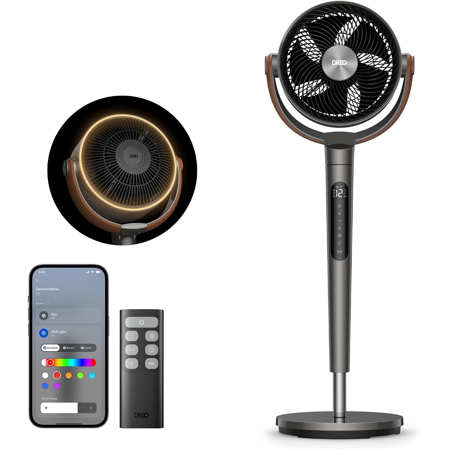 Dreo Smart Fan for Bedroom with RGB Light for $97 Shipped