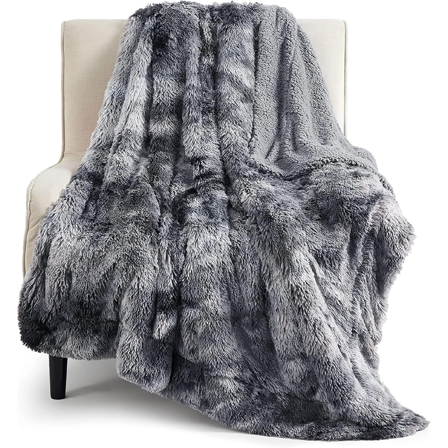 Bedsure Faux Fur Fluffy Fleece Sherpa Throw Blanket for $11.99