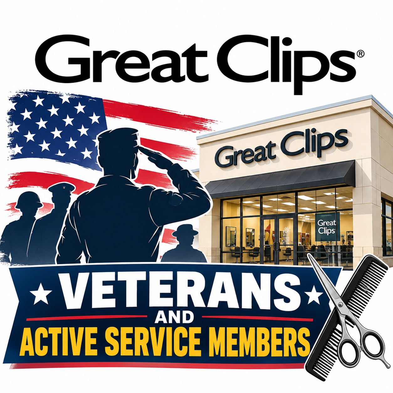 Free Haircuts for Veterans and Active Service Members at Great Clips