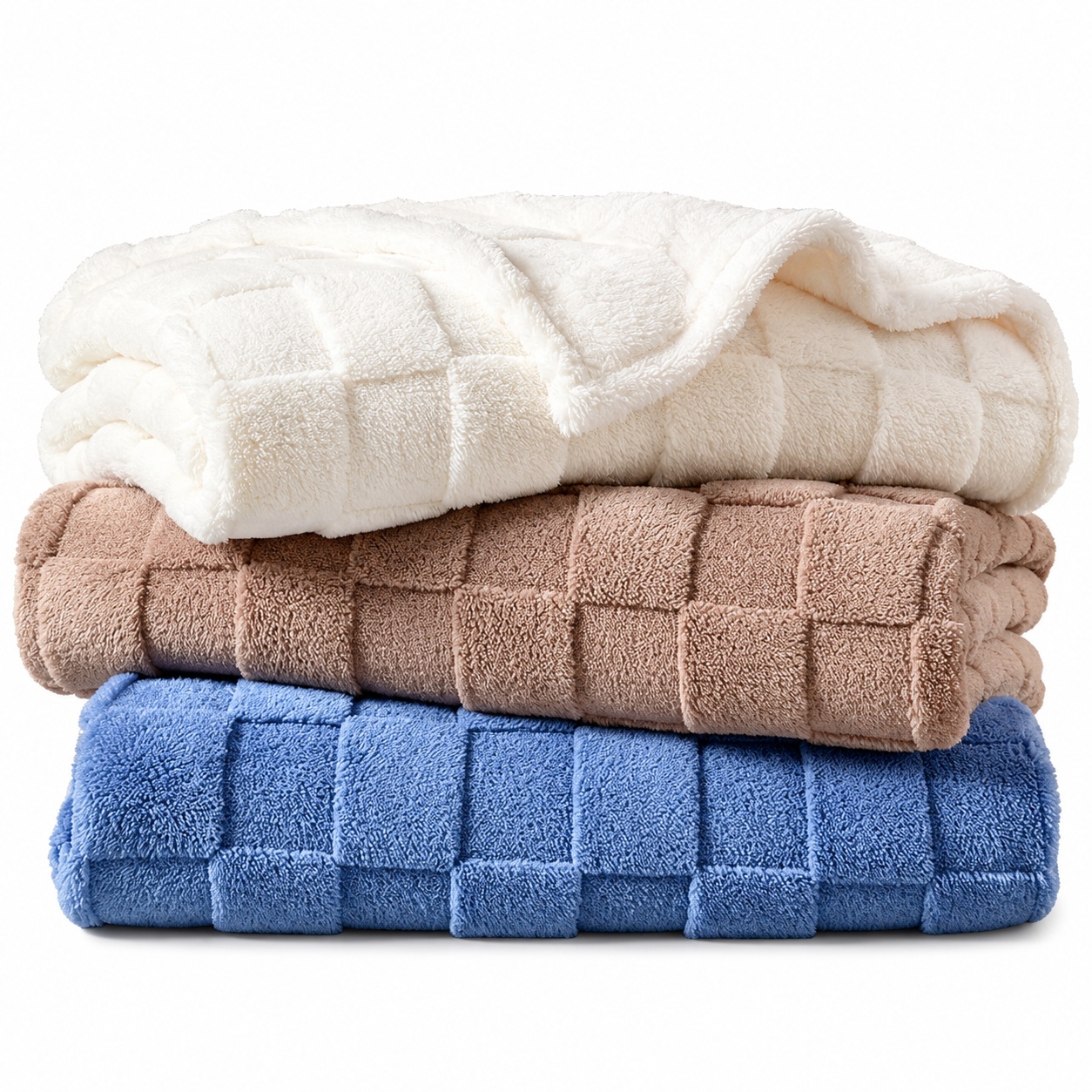 Premier Comfort Cozy Check Jacquard Sherpa Throw for $9.99