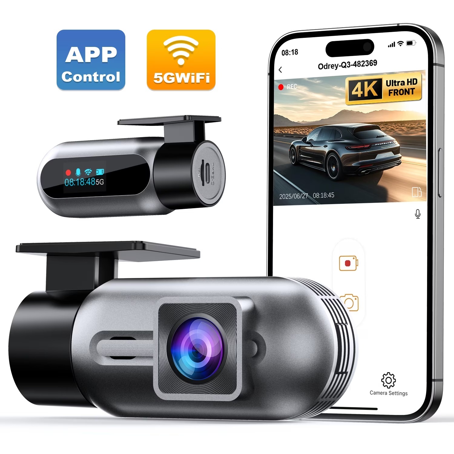 Odrey Dash Cam 4K UHD Front Dashcam for $20.89