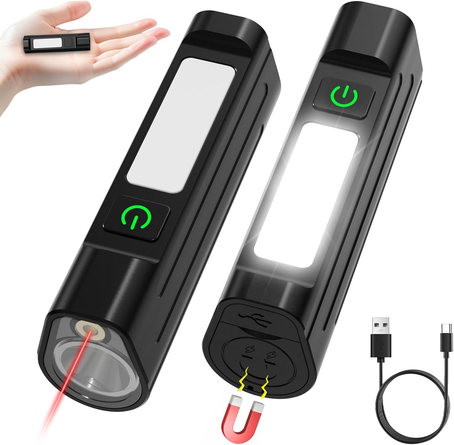 Spriak Rechargeable Small EDC Magnetic Flashlight 2 Pack for $17.99 Shipped