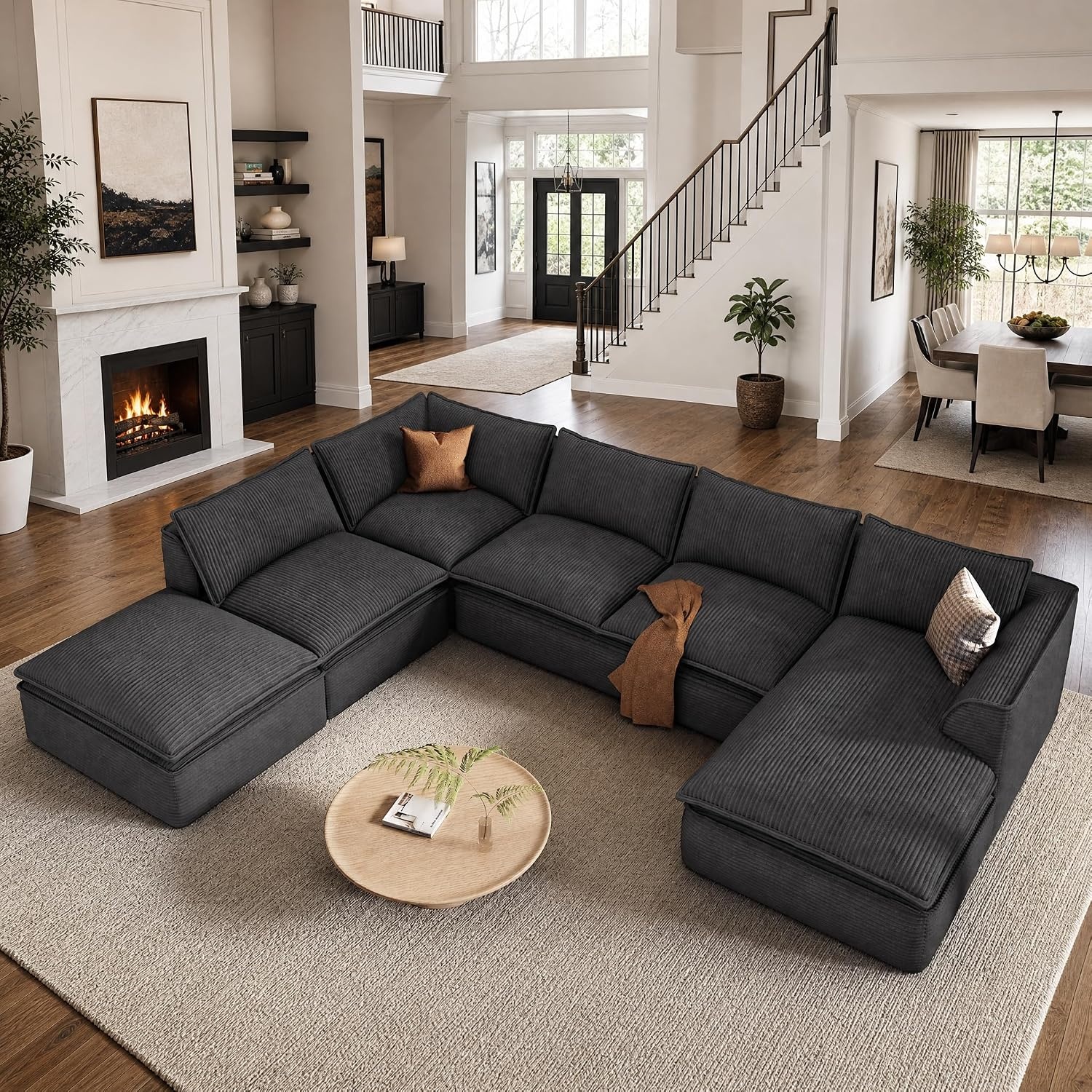 Vesgantti 142in Boneless Sectional Modular Couch for $649.99 Shipped
