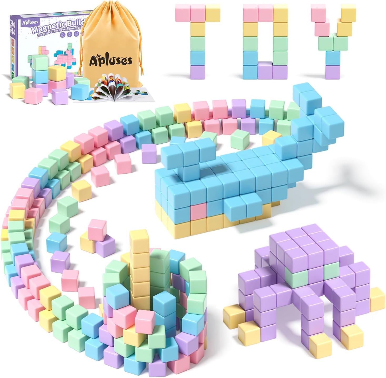 Apluses Magnetic Blocks Building Cubes for $9.90