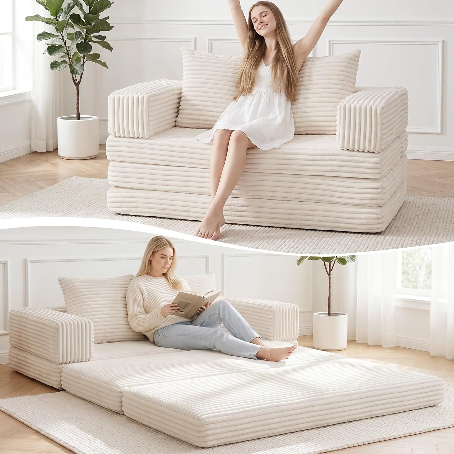 Boneless Loveseat Sofa Bed by Tykacna for $138.59 Shipped