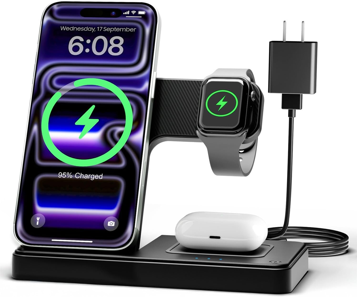 iPhone Applewatch Airpods Wireless Charging Station for $9.17