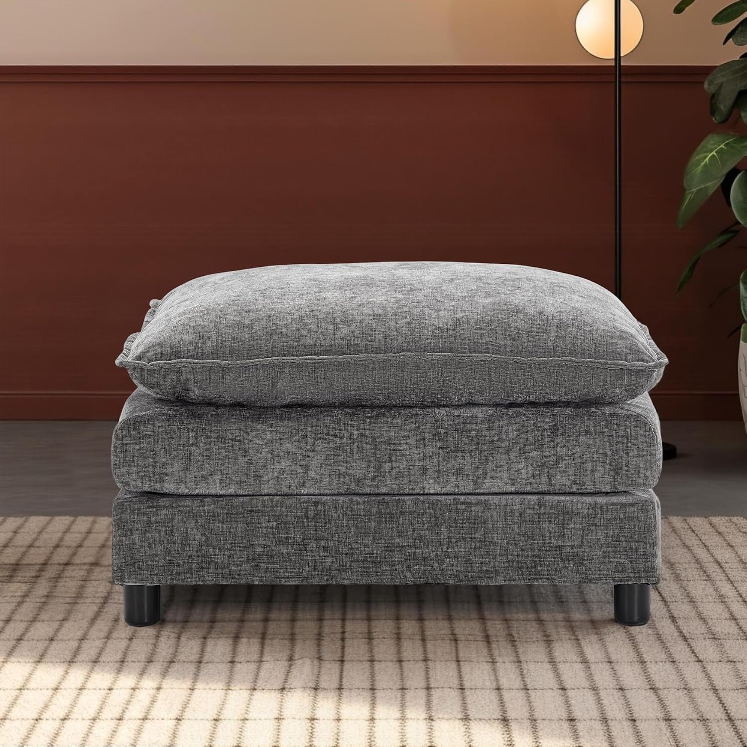 Vikayamics Chenille Cloud Ottoman Foot Stool for $29.99 Shipped