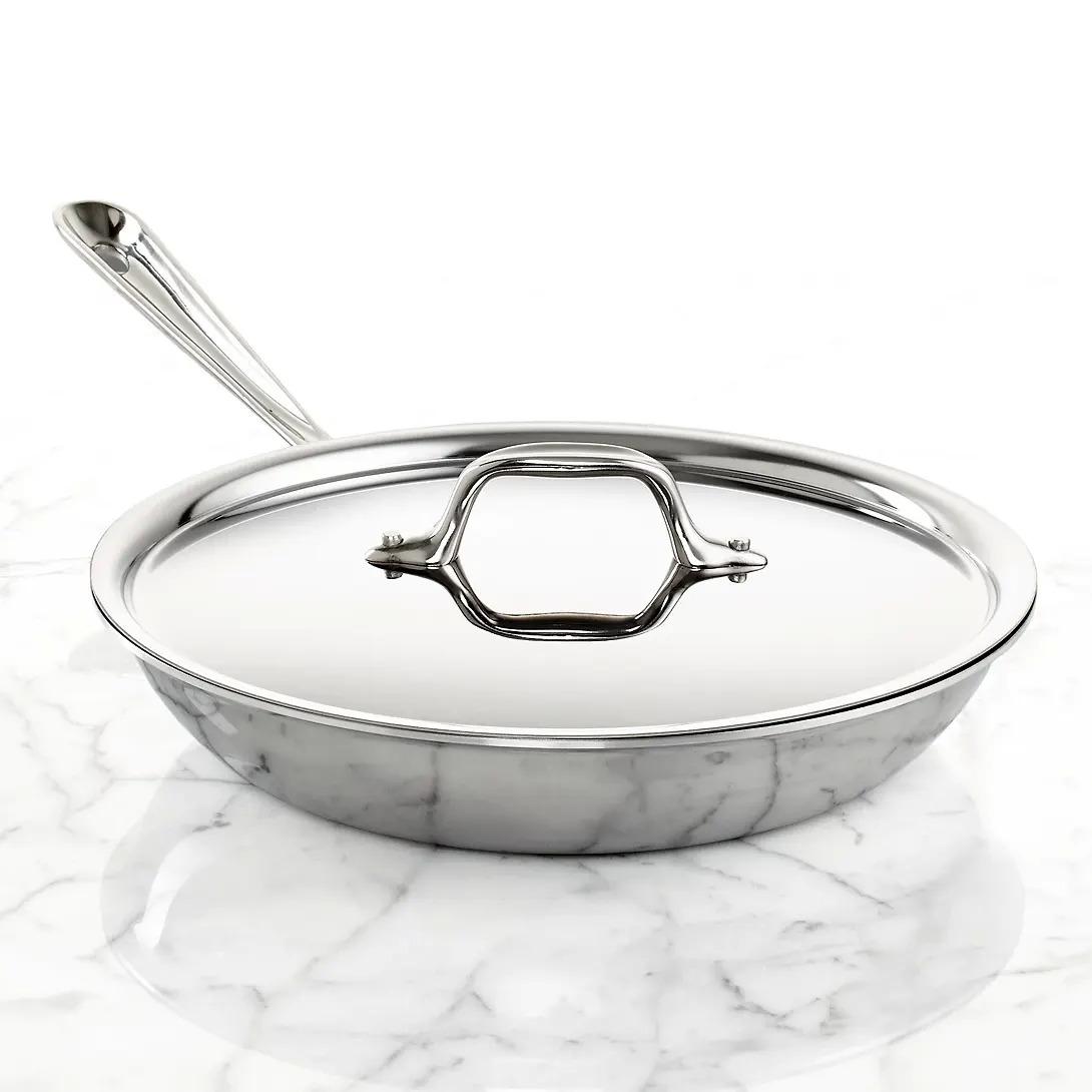 All Clad Tri Ply Stainless Steel 10in Covered Fry Pan for $69.99 Shipped