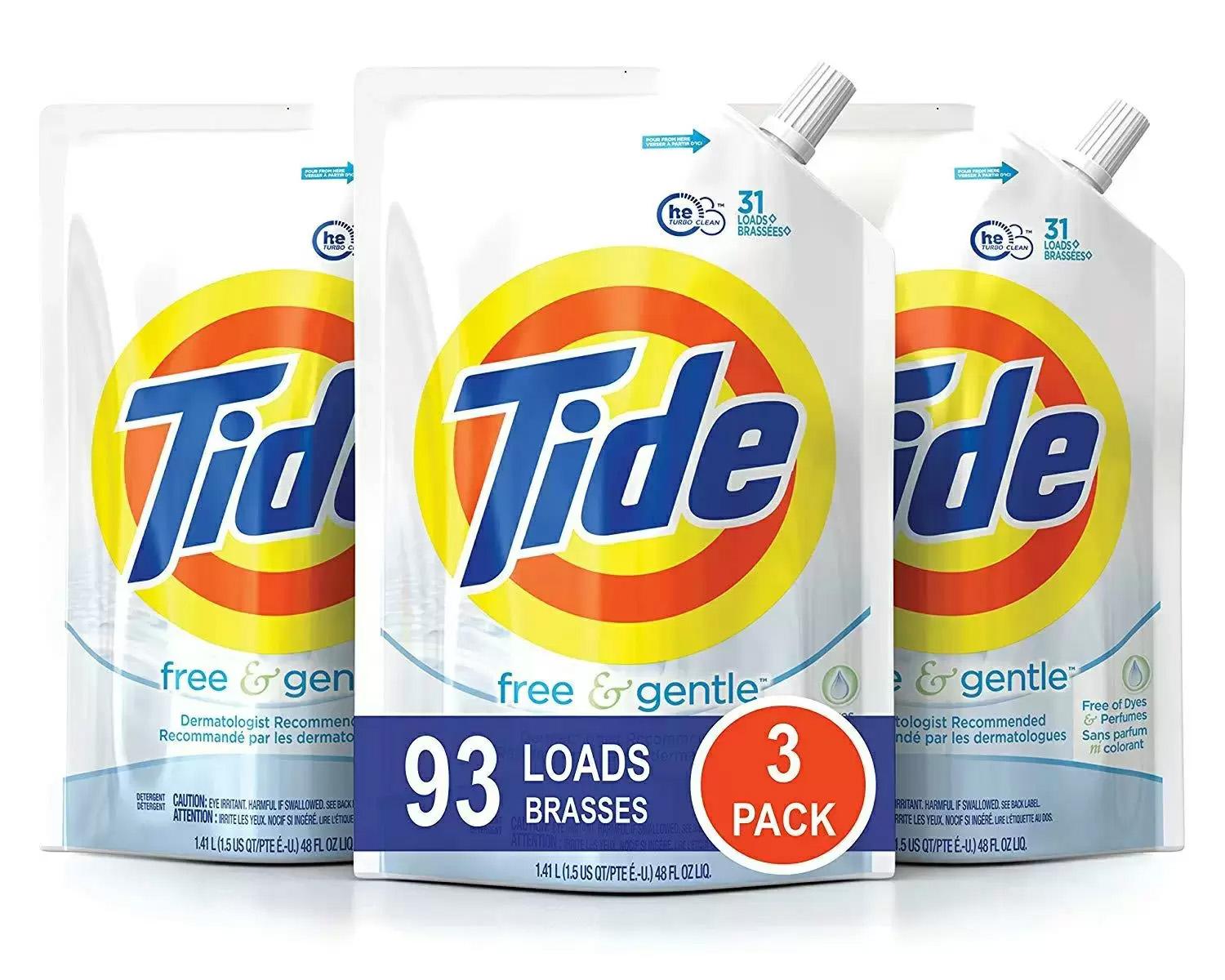 3x Tide Gentle HE Laundry Detergent for $38.97 Shipped