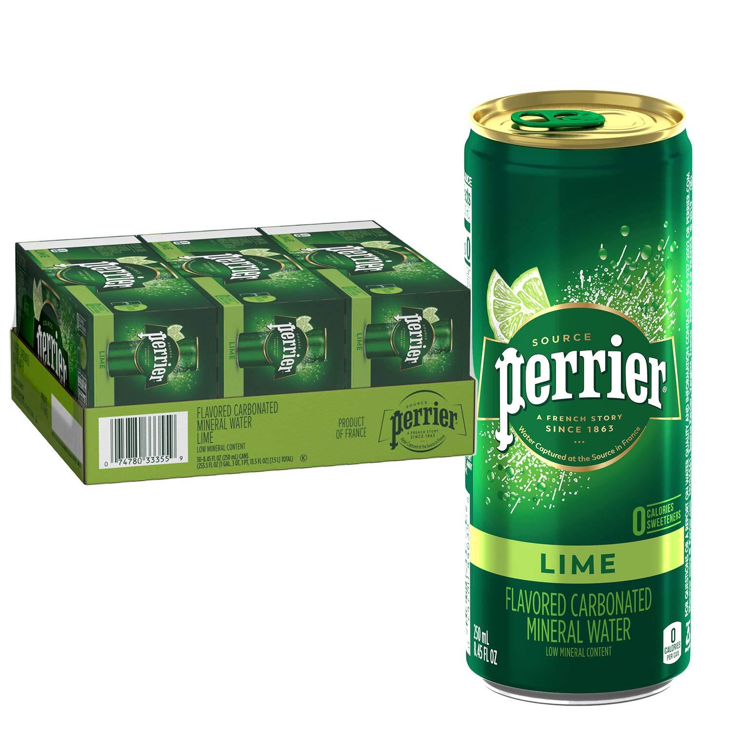 30 Perrier Lime Carbonated Mineral Slim Water for $9.52 Shipped