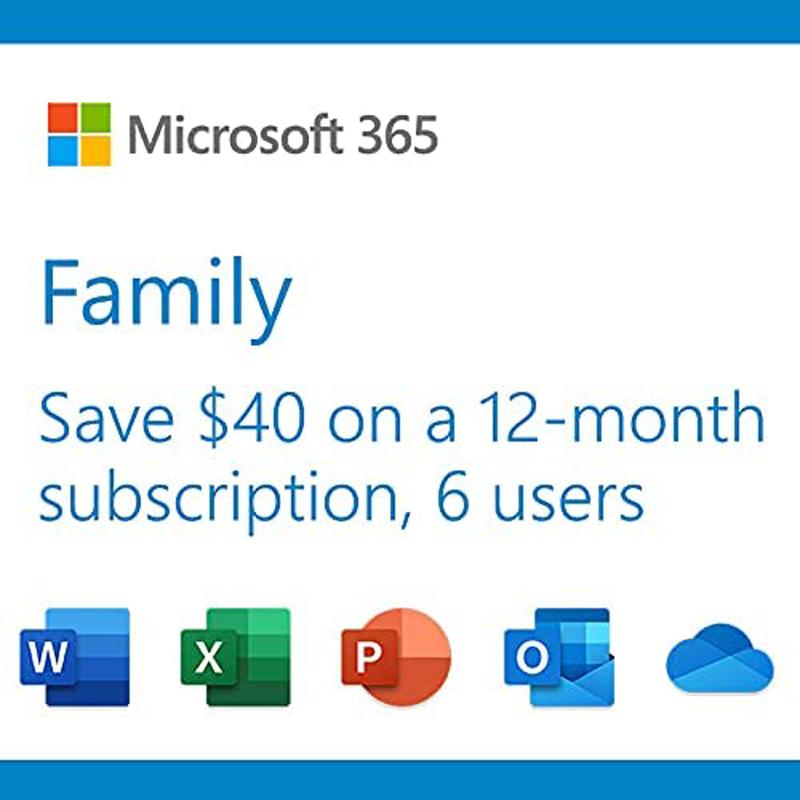 Microsoft Office 365 Family 12 Month Subscription for $59.99