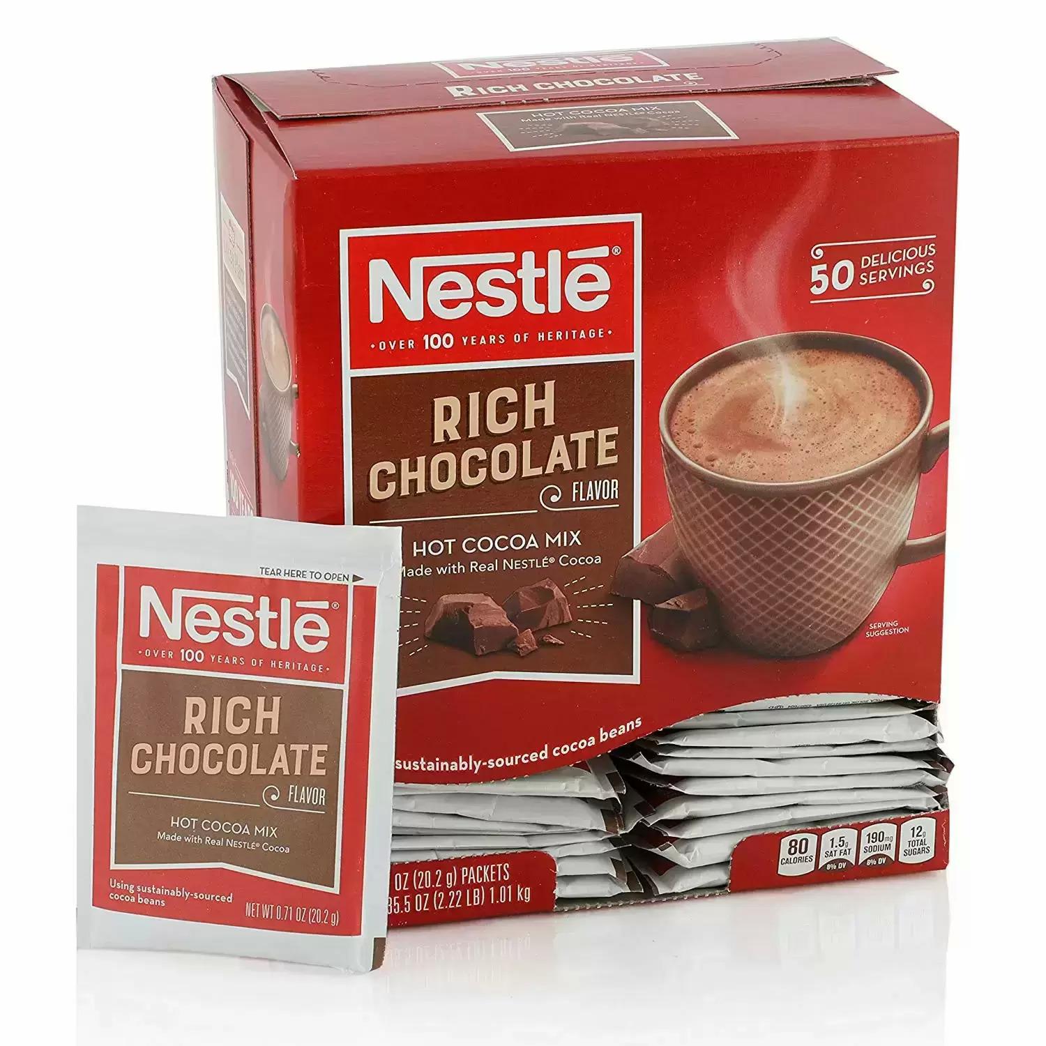 50 Nestle Hot Cocoa Rich Chocolate Mix Packets for $4.86 Shipped