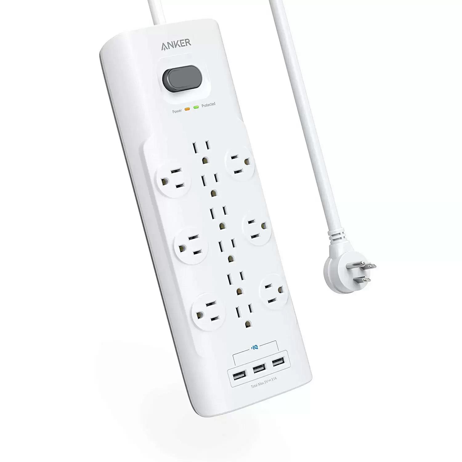 Anker 12-Outlet 3 USB Power Strip Surge Protector for $22.99