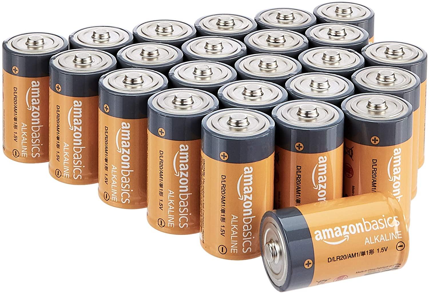 24 Amazon Basics D Cell 1.5V Everyday Alkaline Batteries for $15.87 Shipped