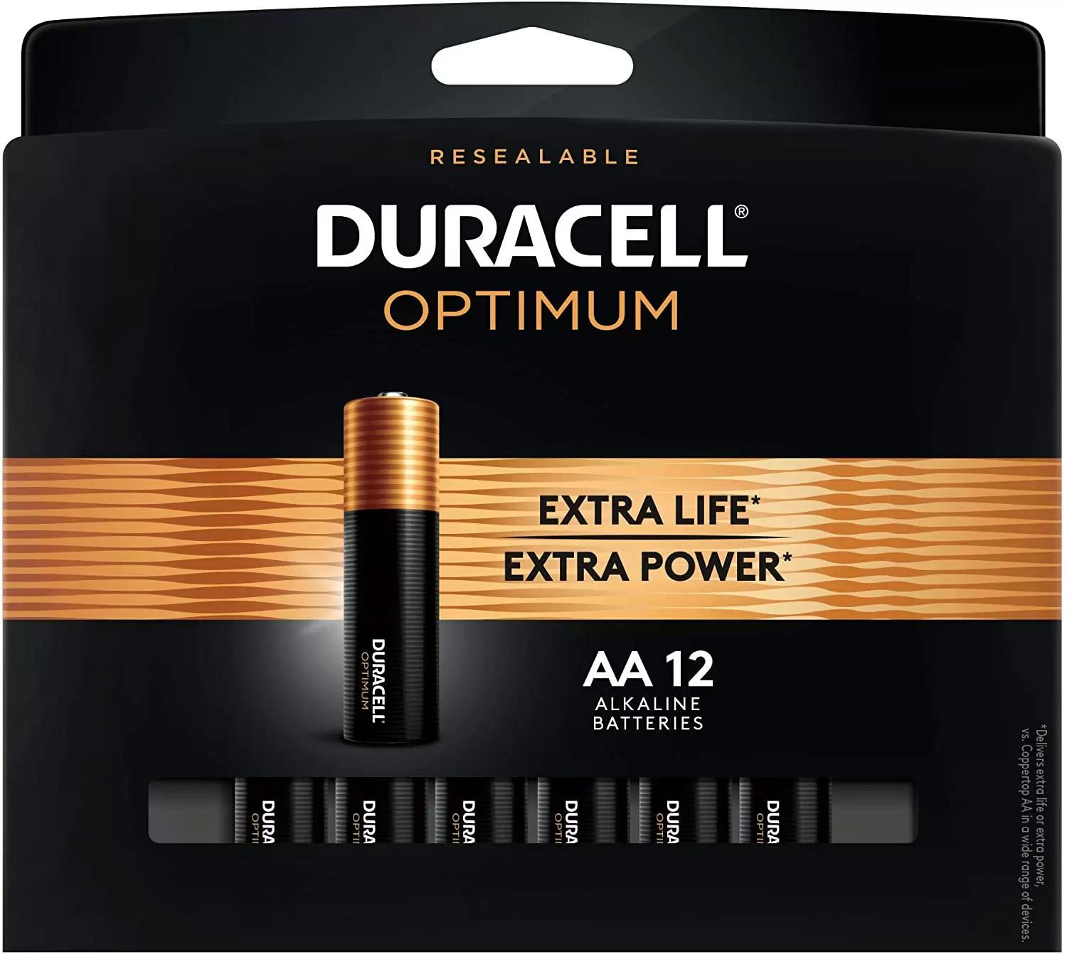 12 Duracell Optimum AA or AAA Batteries with 100% Rewards  for $13.59