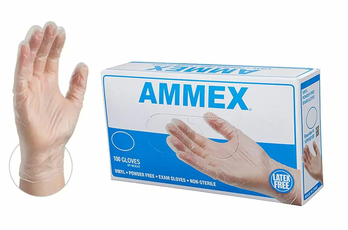 100 Ammex Medical Clear Vinyl Gloves for $2.35