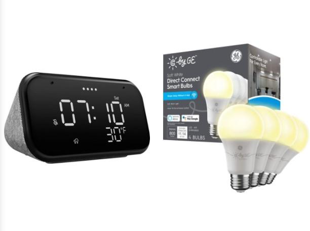 Lenovo Smart Clock with 4 A19 Smart Bulbs for $29.99