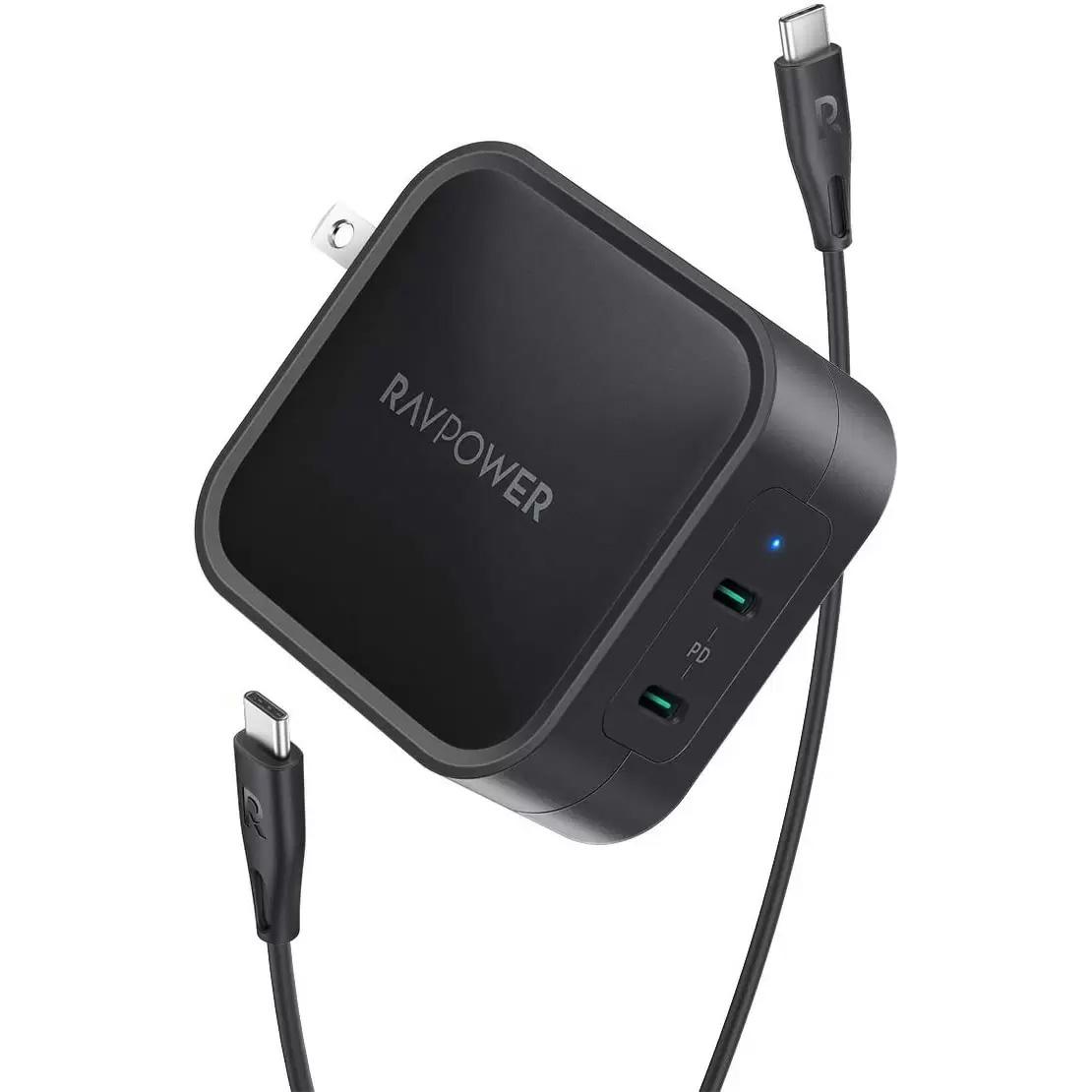 RAVPower 90W 2-Port USB-C PD 3.0 GaN Tech Wall Charger for $45.99 Shipped