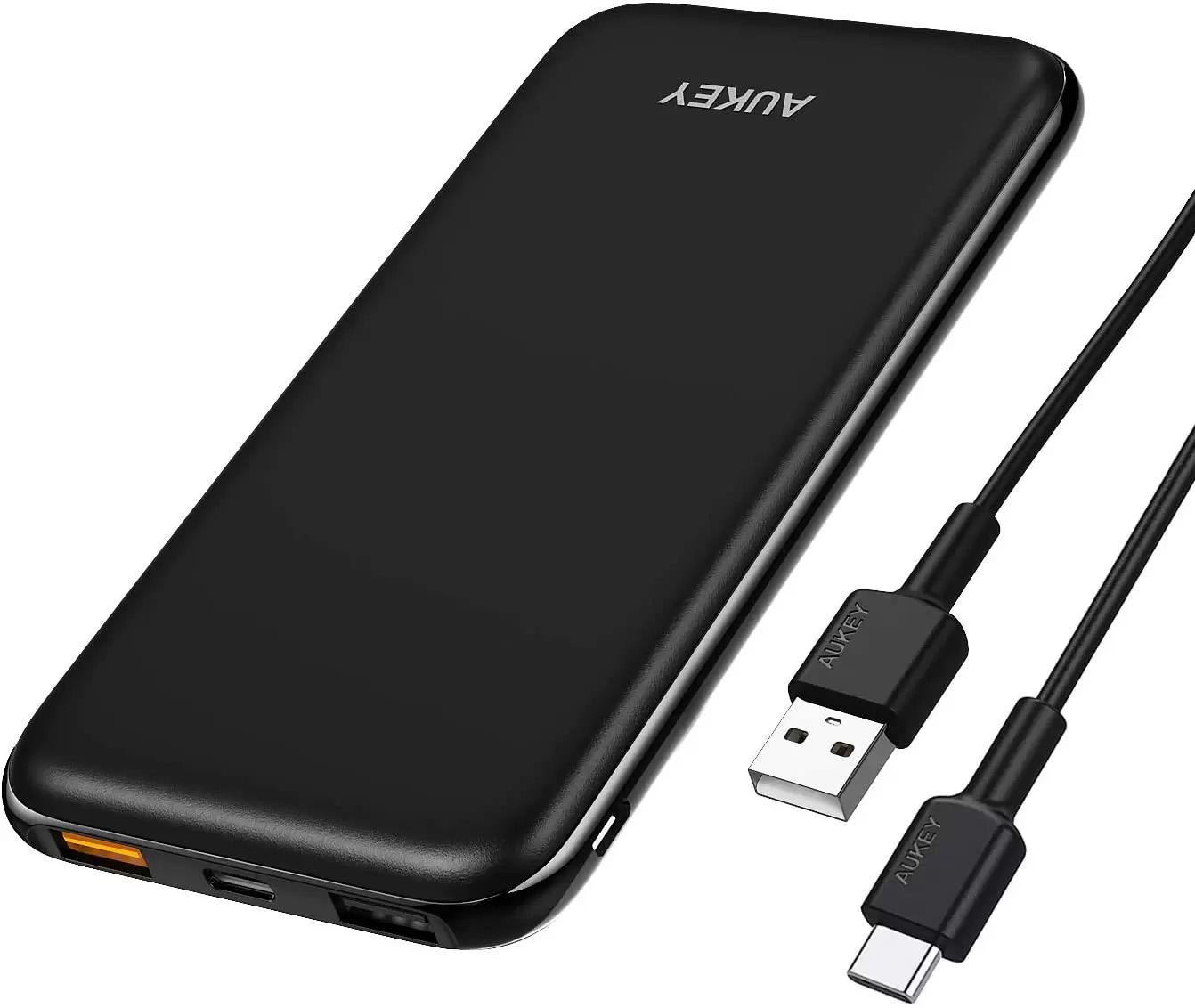 Aukey 10000mAh USB-C Portable Charger for $18.09