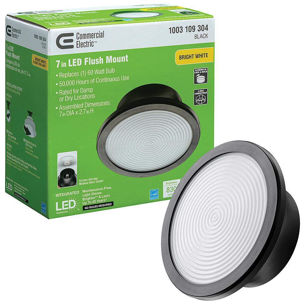 Commercial Electric Spin Light 7in LED Flush Mount Ceiling Light for $6.99