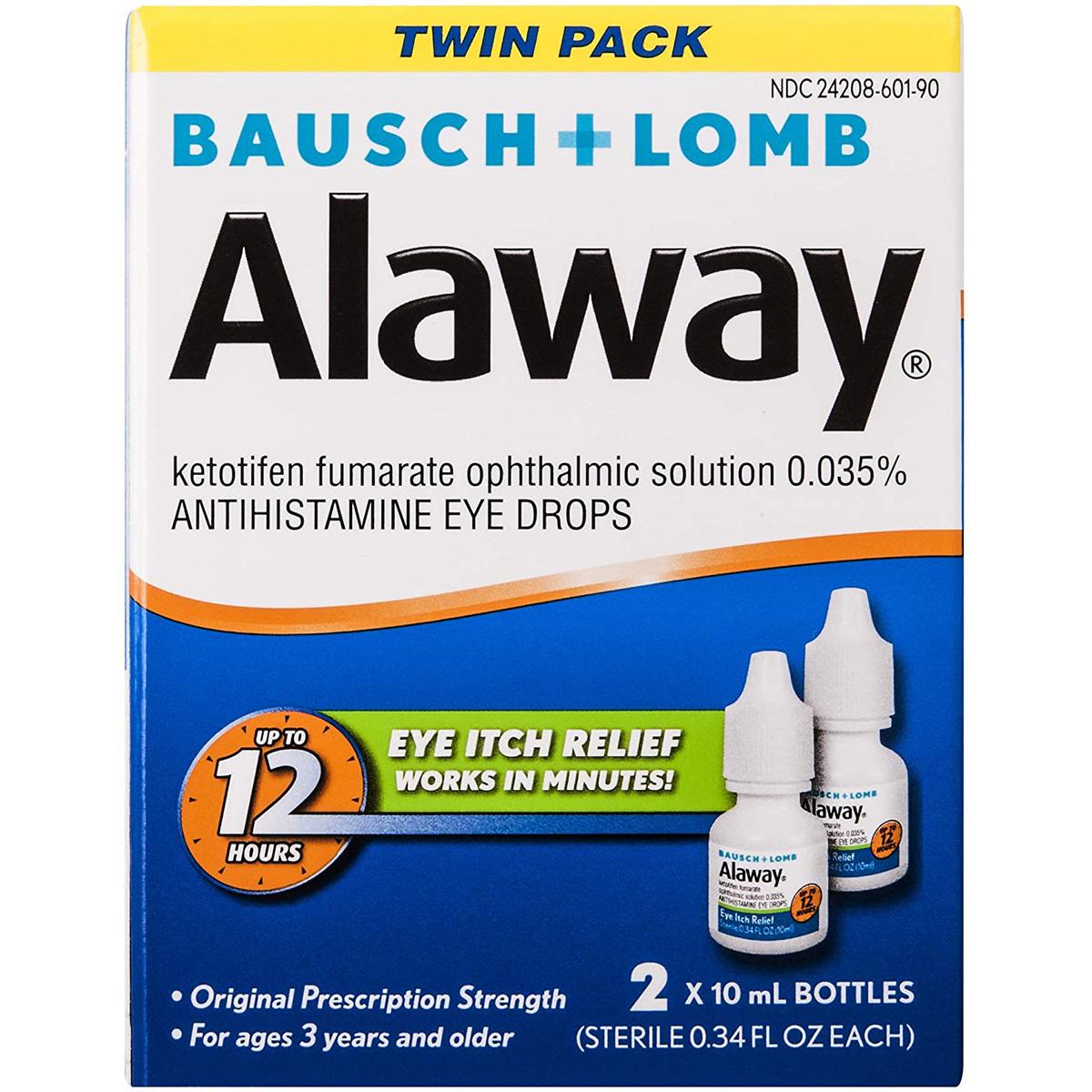 2 Bausch and Lomb Alaway Eye Itch Relief Antihistamine Eye Drops for $10.86